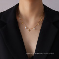 Shangjie Kalung Danity Collier de chaîne clavique Bijoux de lune Collier de charme étoile Collier en acier inoxydable Collier perle